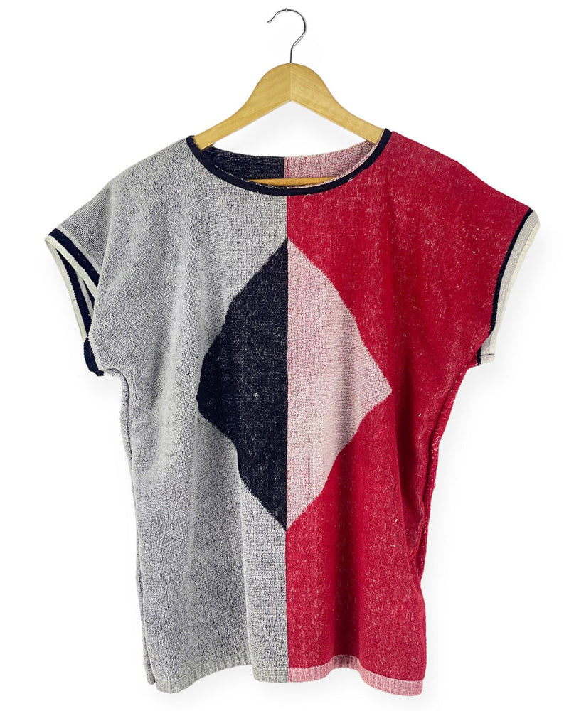 Vintage 80's Abstract Terry Cloth Top
