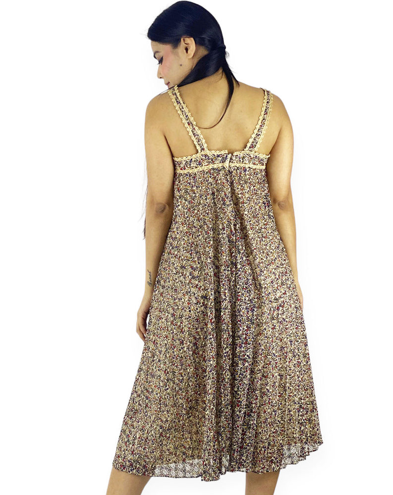 
                  
                    Vintage 70's Floral Pleated Dress
                  
                