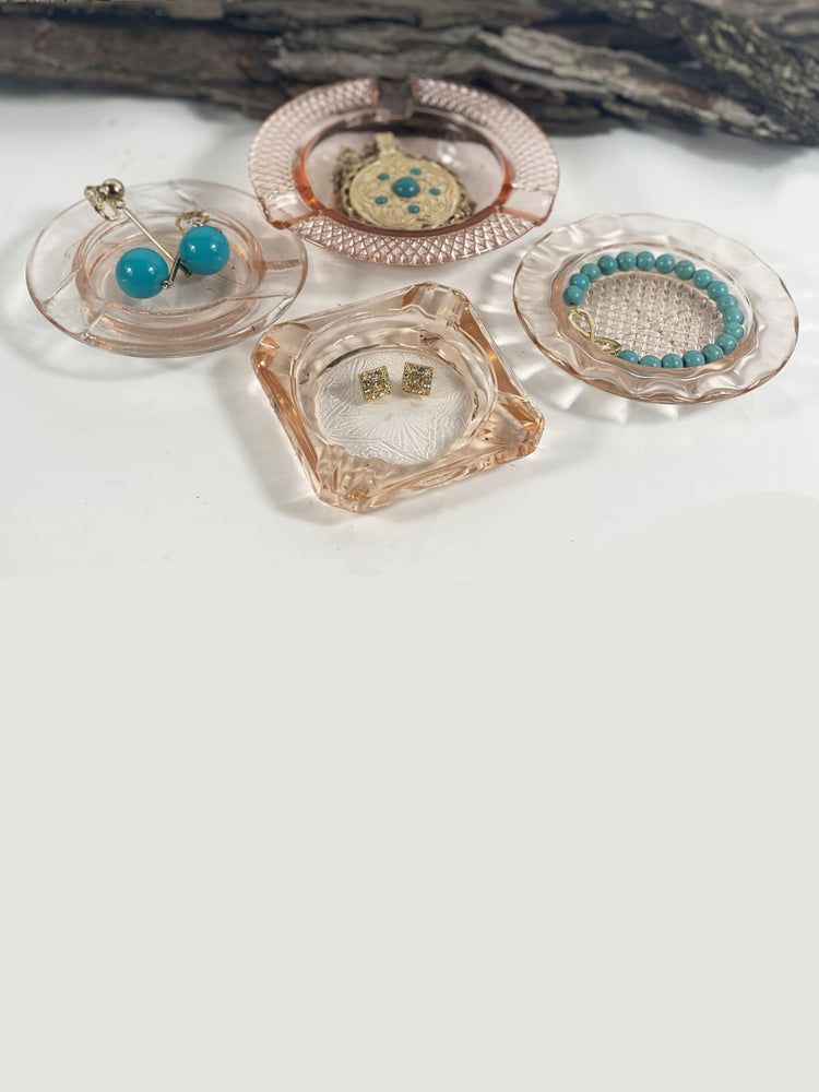 Vintage Dream Hand Blown Glass Jewelry Trays, Set of 4 - Therein - Modern & Vintage