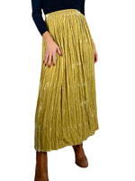 Vintage Dream Crushed Velvet Golden Boho Skirt - Therein - Modern & Vintage