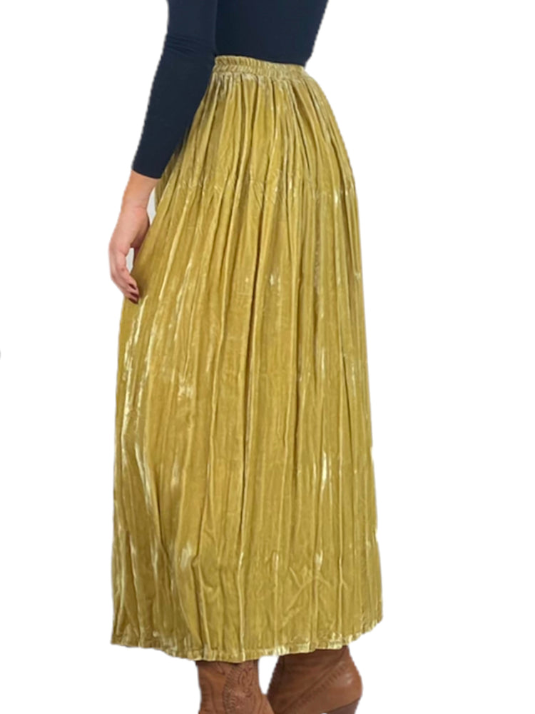 
                  
                    Vintage Dream Crushed Velvet Golden Boho Skirt - Therein - Modern & Vintage
                  
                