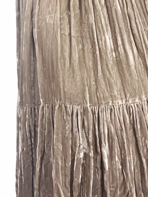
                  
                    Vintage Dream Crushed Velvet Greige Boho Skirt - Therein - Modern & Vintage
                  
                