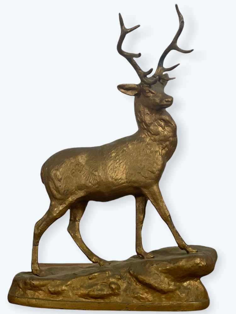 Vintage Dream Brass Deer Sculpture - Therein - Modern & Vintage