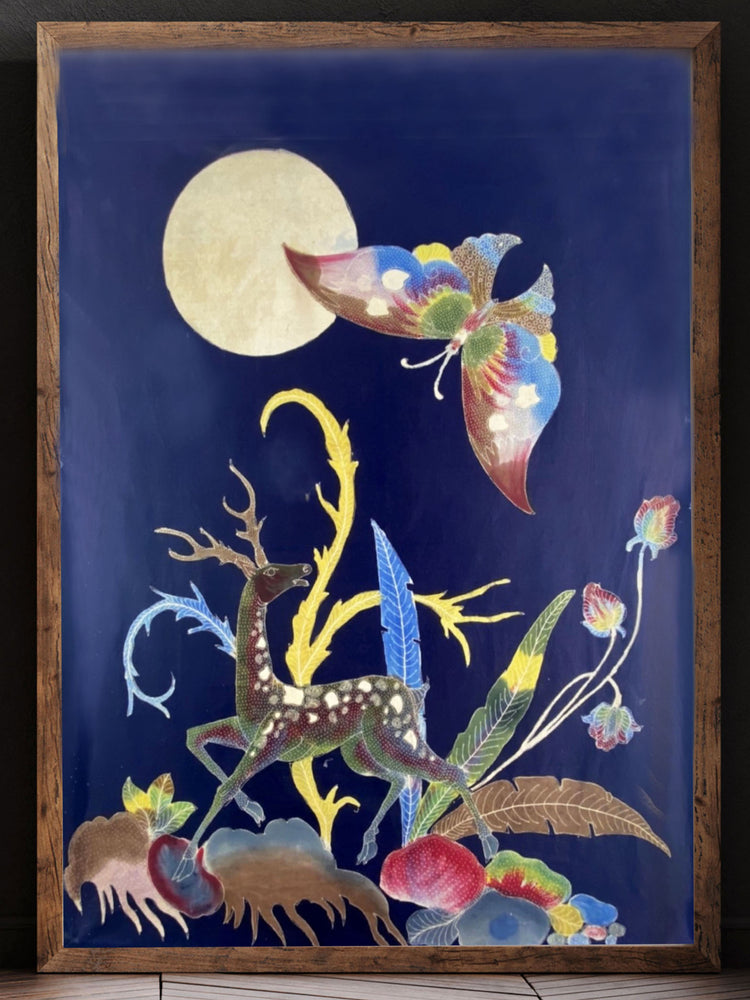 Vintage Dream Lunar Moon & Moth Art - Therein - Modern & Vintage